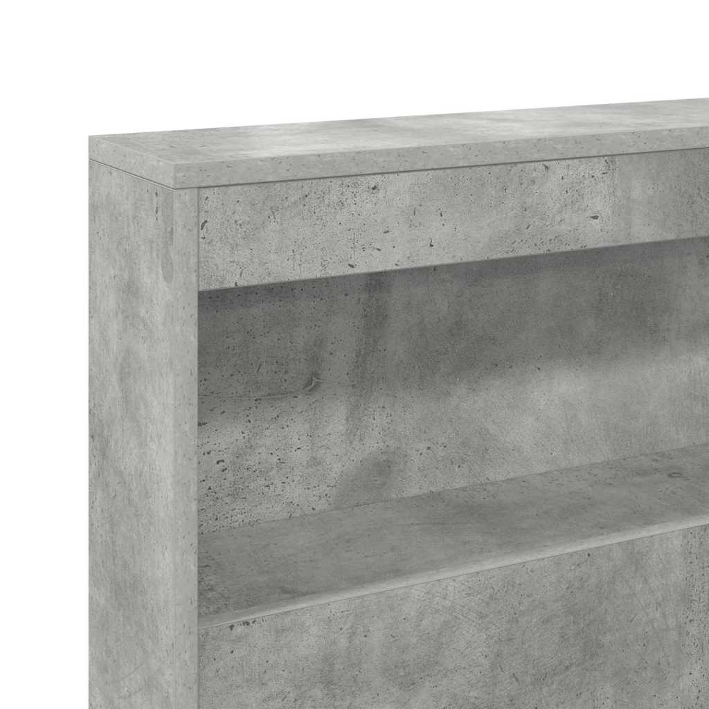 Storage Headboard Concrete grey 135 cm Engineered wood
